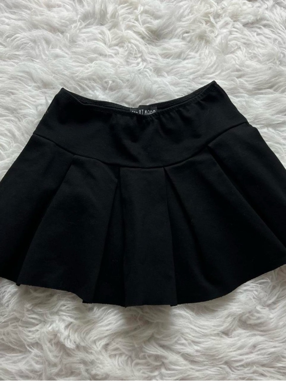 Current mood black pleated mini skirt